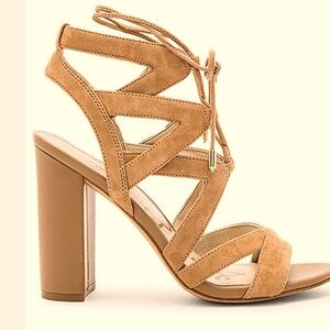 Sam Edelman | Yardley Lace up Heel in Camel Suede | Size 8.5